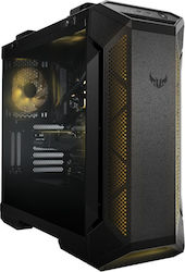 Asus TUF GT501 Gaming Midi Tower Computer Case with Window Panel and RGB Lighting Black