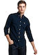 Gant Men's Shirt Long Sleeve Cotton Navy Blue