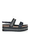 Envie Shoes Women's Flat Sandals Flatforms in Black Color