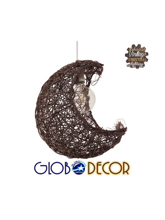 GloboStar Meniscus Pendant Light Brown with Socket E27 30x20x35cm