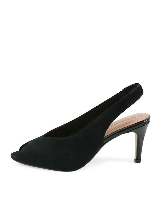 Tamaris Heel with Thin Medium Heel Black