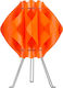 Starlight FP-08-S-1E-23CM-Τ Plastic Table Lamp for Socket E14 with Orange Shade and Silver Base FP-08-S-1E-23cm-Τ