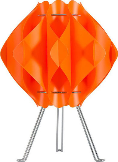 Starlight FP-08-S-1E-23CM-Τ Plastic Table Lamp for Socket E14 with Orange Shade and Silver Base FP-08-S-1E-23cm-Τ