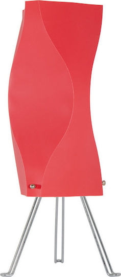 Starlight FP-510-M-1Ε-18CM-T Plastic Table Lamp for Socket E14 with Red Shade and Base