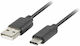 Lanberg USB 3.1 Cable USB-C male - USB-A Μαύρο 1.8m CA-USBO-31CU-0018-BK