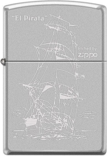 Zippo El Pirata Brichetă Rezistentă La Vânt Cu Flacără Argintie