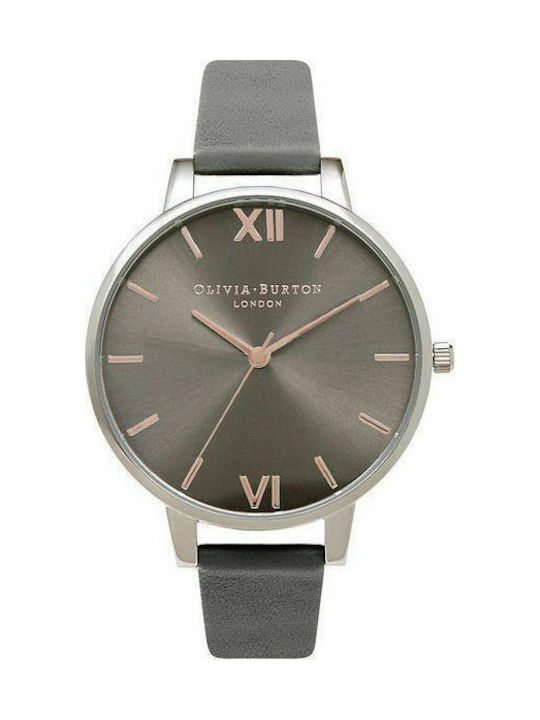 Olivia Burton Watch with Gray Leather Strap OB16BD90