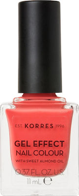 Korres Gel Effect Gloss Βερνίκι Νυχιών Μακράς Διαρκείας Κοραλί 43 Peach Sorbet 11ml
