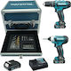 Makita HP333D + TD110D Set Impact Drill Driver & Impact Screwdriver 12V with 3 2Ah Batteries and Case