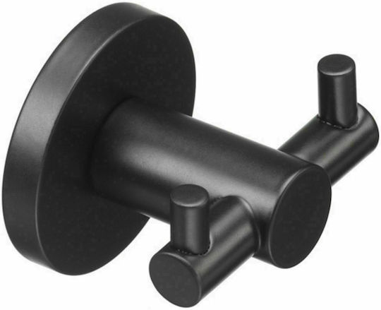 Verdi Sigma 3032205 Haken Badezimmer Doppelt Schrauben ​5x4.4cm Schwarz
