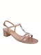 Boxer Anatomic Leather Women's Sandals Pink with Low Heel