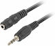 Lanberg Καλώδιο Ήχου 3.5mm male - 3.5mm female Μαύρο 3m CA-MJFJ-10CC-0030-BK