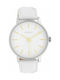 Oozoo Watch with White Leather Strap