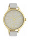 Oozoo Watch with White Leather Strap