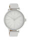 Oozoo Watch with White Leather Strap