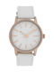 Oozoo Watch with White Leather Strap