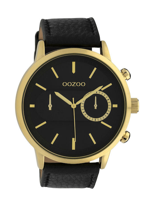 Oozoo Timepieces Xxl Damen Uhr mit Schwarz Lederarmband
