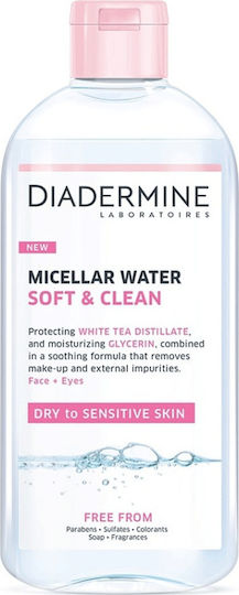 Diadermine Cleanser Micellar Water Soft & Clean Мицеларна Вода Премахване на грим Лице 400мл