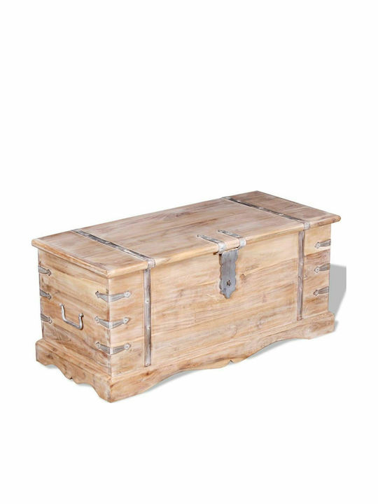 vidaXL Wooden Decorative Trunk Beige 90x40x40cm