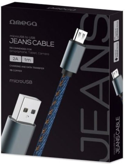 Platinet Jeans Geflochten USB 2.0 auf Micro-USB-Kabel Blau 1m 1Stück