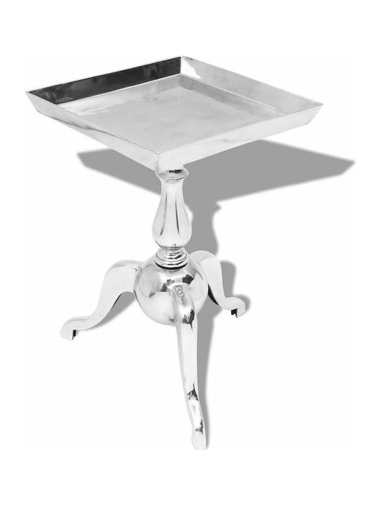 Square Side Table Aluminum Silver L35xW35xH56cm.