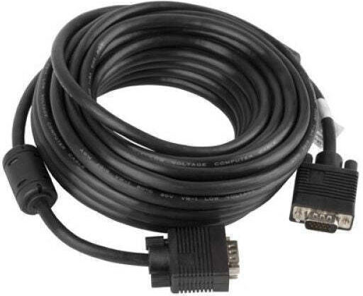 Lanberg Кабел VGA мъжки - VGA мъжки Черен 10м (CA-VGAC-10CC-0100-B)