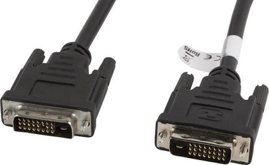 Lanberg Кабел DVI-D мъжки - DVI-D мъжки 1.8м Черен (CA-DVID-10CC-0018-BK)
