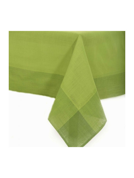 Silk Fashion Tablecloth with Embroidery Set 031 Green Green 160x350cm