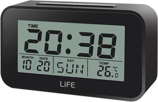 Life Sunrise Ceas De Masă Digital LED Cu Ceas Deșteptător Negru 221-0110