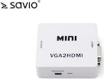 Savio Converter VGA male to HDMI female White (CL-110)