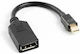 Lanberg Μετατροπέας mini DisplayPort male σε DisplayPort female 1τμχ AD-0003-BK