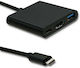 Qoltec USB-C Stație de andocare cu HDMI 4K PD Negru (50430)