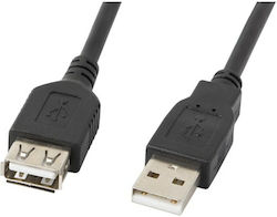 Lanberg CA-USBE-10CC-0007-BK USB 2.0 USB-A male σε USB-A female 0.7m