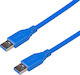 Akyga USB 3.0 Кабел USB-A мъжки - USB-A мъжки Син 1.8м AK-USB-14