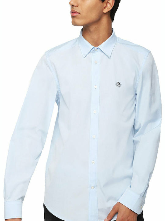 Diesel S-Bill Long-sleeved Cotton Shirt Light Blue