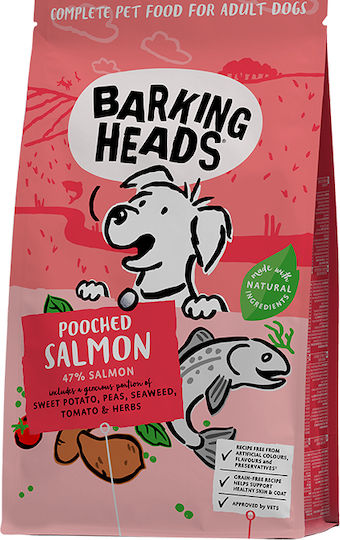 Barking Heads Pooched Salmon 12kg Ξηρά Τροφή χωρίς Σιτηρά για Ενήλικους Σκύλους με Σολομό