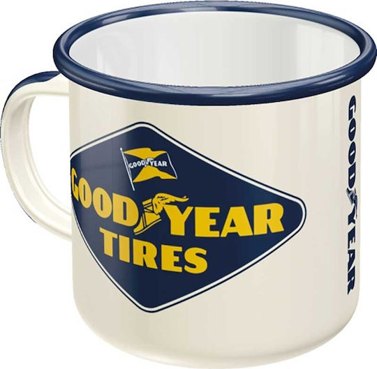 Nostalgic Art Goodyear Becher Emaille Weiß 250ml