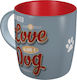Nostalgic Art PfotenSchild - Love Dog Becher Keramik Gray 330ml