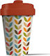 Chic Mic Bright Leaves Bamboo Cup with Lid Multicolour 400ml