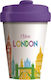 Chic Mic I Love London Κούπα Με Καπάκι Μπαμπού Λευκή 400ml