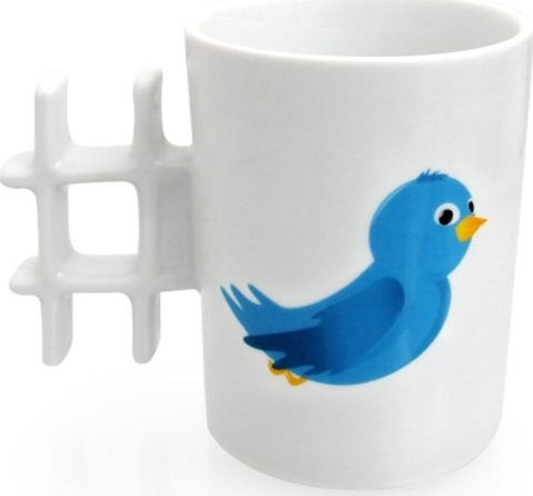 Thumbs Up Hashtag Becher Keramik Weiß C03G0070263