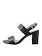 Envie Shoes Damen Sandalen mit Chunky hohem Absatz in Schwarz Farbe