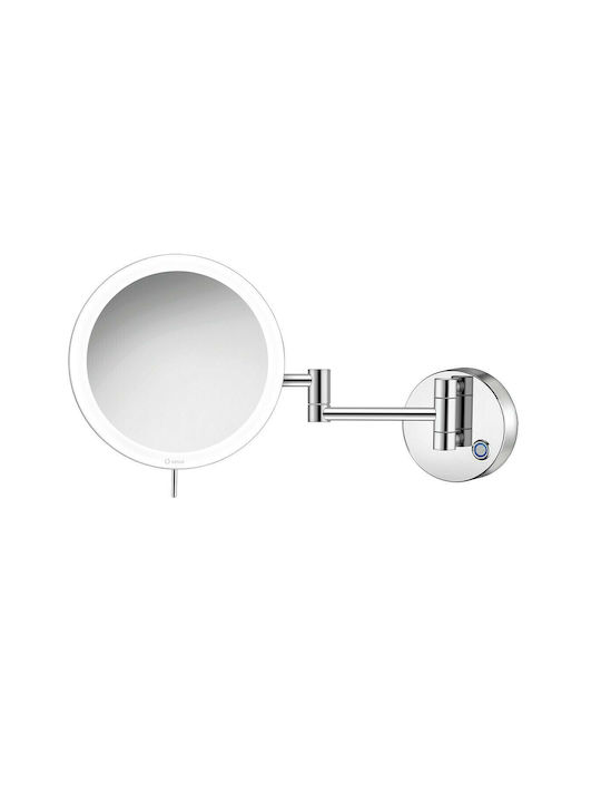 Sanco MRLED-701 MRLED-701-A03 Magnifying Round Bathroom Mirror Led made of Metal 20x20cm Silver