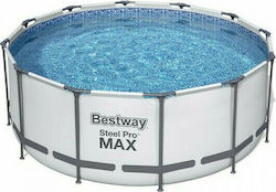 Bestway Steel Pro Swimming Pool PVC with Metallic Frame & Filter Pump 366x366x122cm