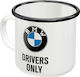 Nostalgic Art BMW - Drivers Only Κούπα Εμαγιέ Λευκή 360ml