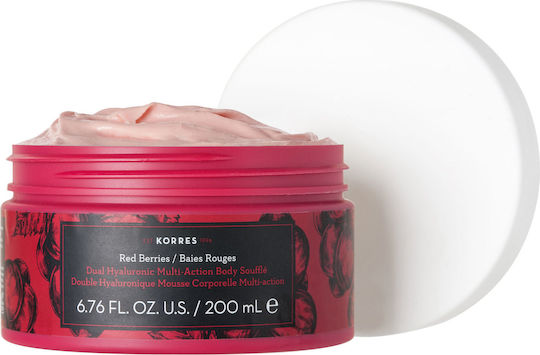 Korres Double Hualuronic Multi Action Red Berries Moisturizing Butter Body with Hyaluronic Acid for Dry Skin 200ml