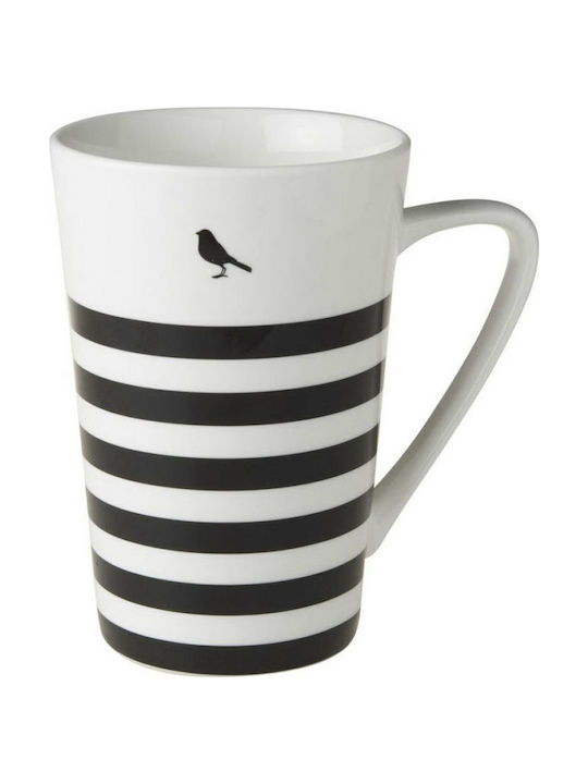 Dutch Rose Rose Stripe XL 430ml Black & White Tasse Keramik Weiß 450ml 174260 1Stück