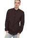 S-Akura Long-sleeved Cotton Shirt Burgundy
