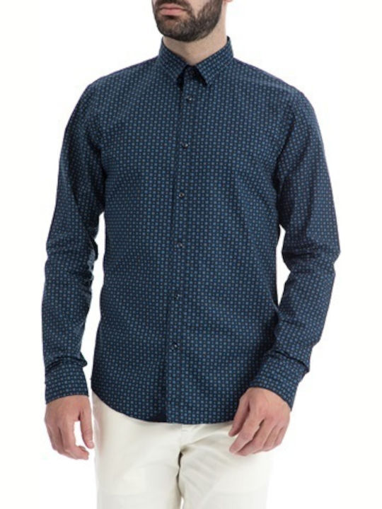 Scotch & Soda Long-sleeved Shirt Polka Dot Navy Blue