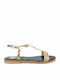 Gioseppo Leather Women's Flat Sandals in Gold Color